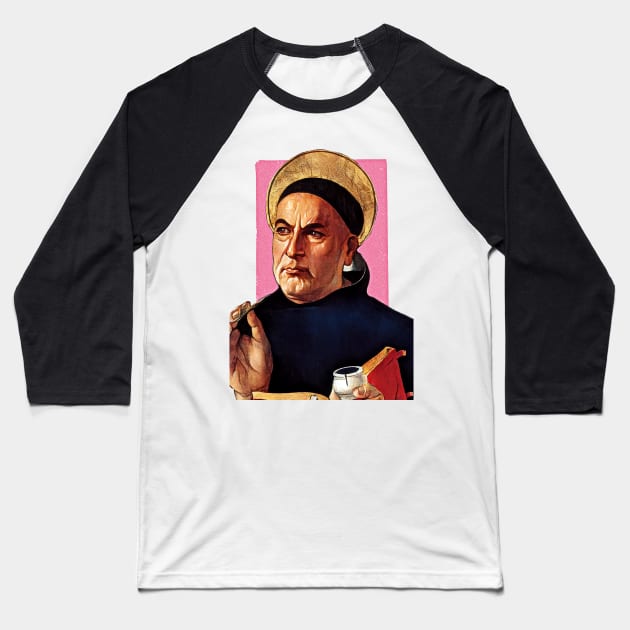 Italian priest Thomas Aquinas illustration Baseball T-Shirt by Litstoy 